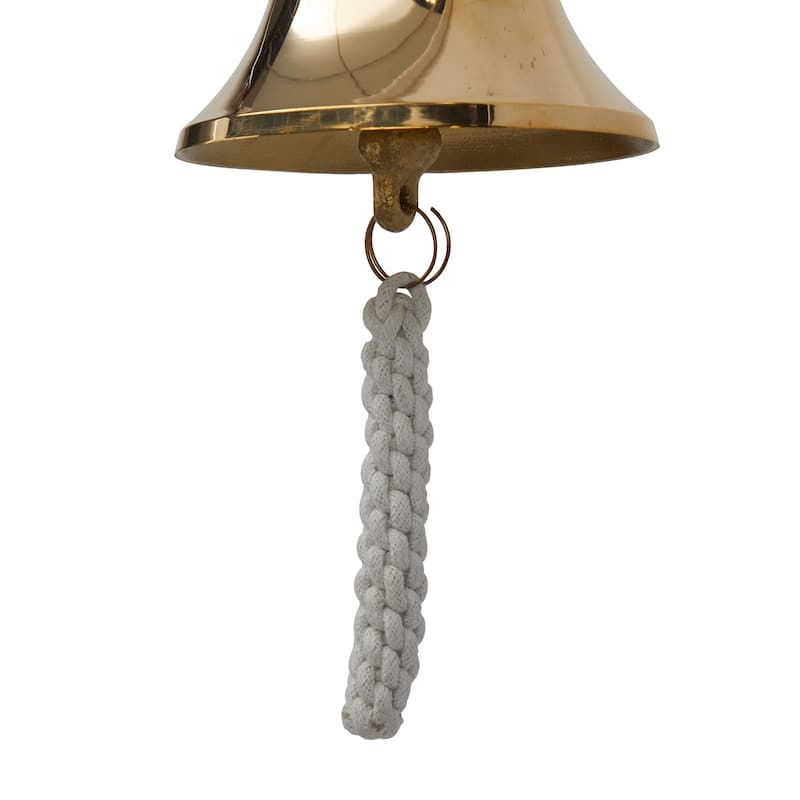 Silver, Gold or Brass Bell Decorative Bell with Rope Detailing - 6 x 8 x 7