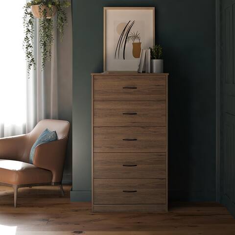 Classic 5 Drawer Dresser, Gray