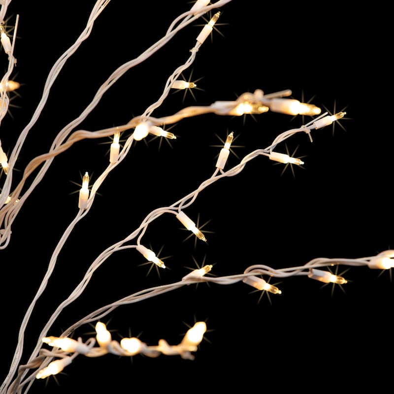 4' Pre-Lit Cascade Twig Tree Outdoor Christmas Decoration Clear Lights