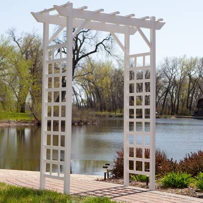 DuraTrel Providence 64" x 85" x 28" Vinyl Arbor - White