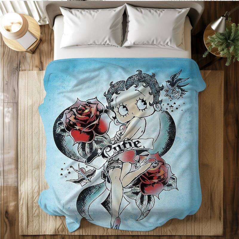Betty Boop Super Soft Fleece Plush Throw Blanket for Couch Bed Sofa