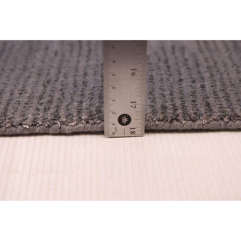 ECARPETGALLERY Hand Loomed Loreto Grey Viscose, Wool Rug - 5'3 x 7'4