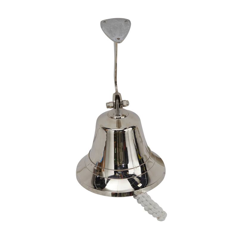 Silver, Gold or Brass Bell Decorative Bell with Rope Detailing - 6 x 8 x 7