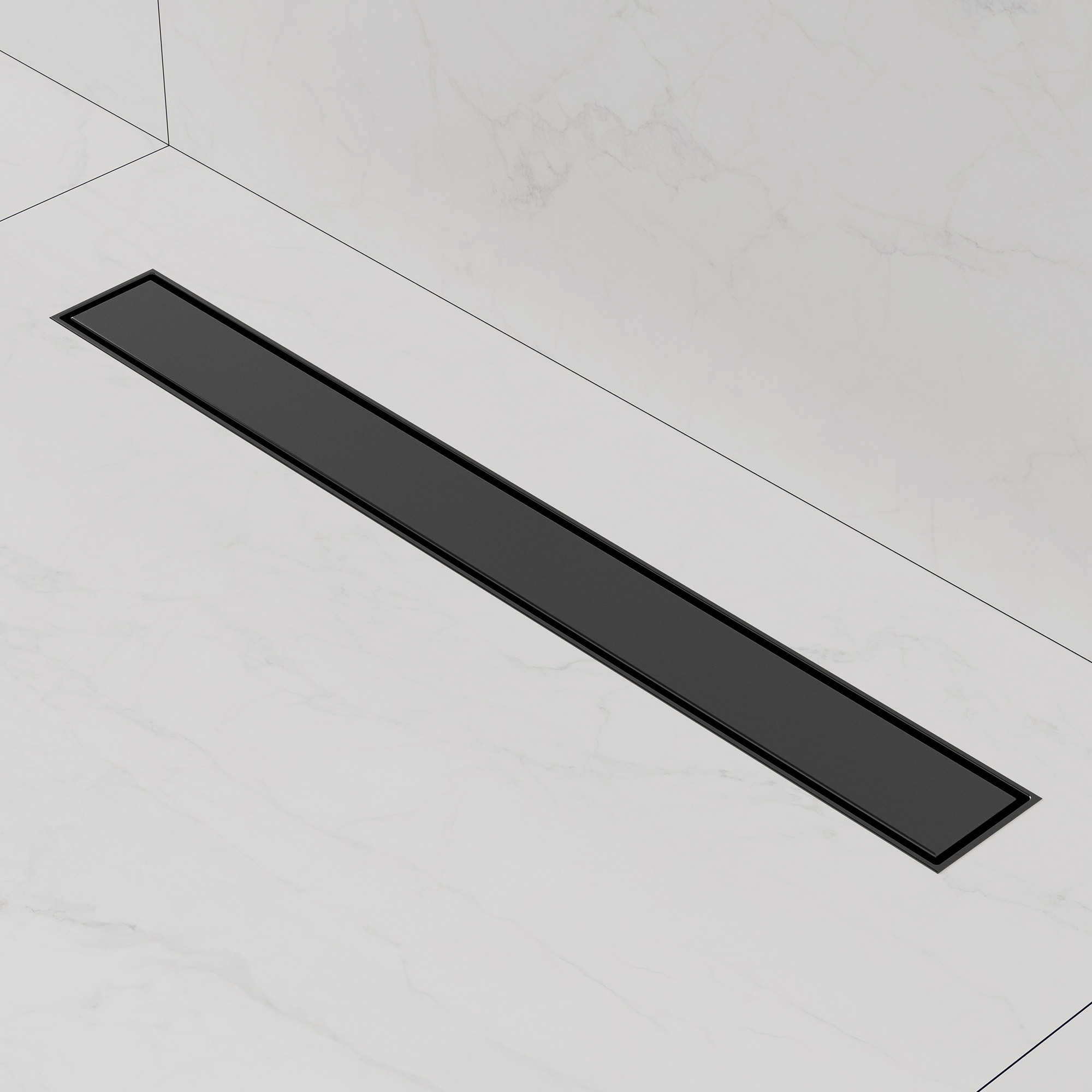 GRANDJOY 24 Inch Stainless Steel Linear Shower Drain with Removable Grate and Fast Drainage System