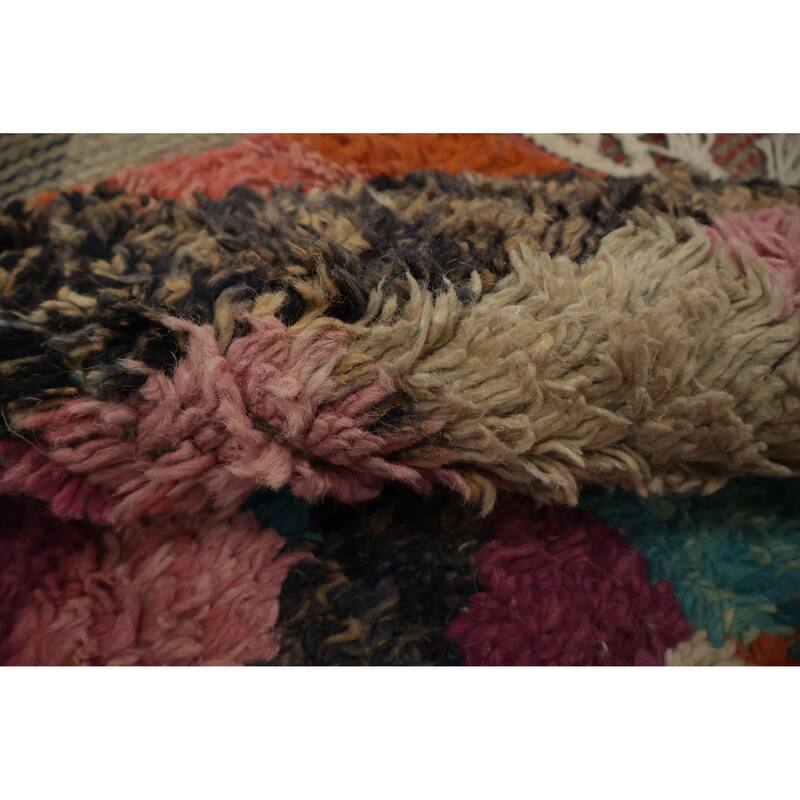 Hand Knotted Oriental 100% Wool Carpet Modern Geometric Multi-Colored Moroccan Area Rug - 12' 11'' X 8' 9''