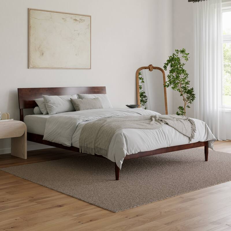 Bradford Platform Bed with Adjustable Headboard - Queen - Walnut