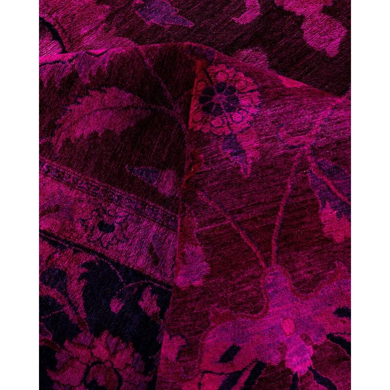Fine Vibrance One-of-a-Kind Hand-Knotted Area Rug - Pink, 9' 1" x 12' 3" - 9' 1" x 12' 3"