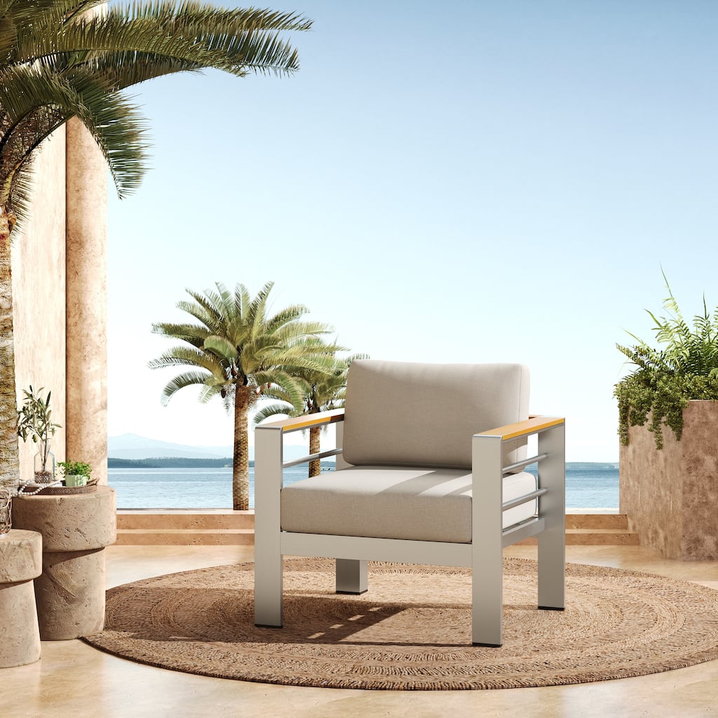 Cora Outdoor Aluminum Club Chair (Excluding the table)