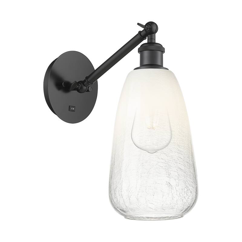 Innovations Lighting Endless Possibilities Ballston - Brookhaven Almond - 1 Light 6" Adjustable Sconce - Matte Black/Opal