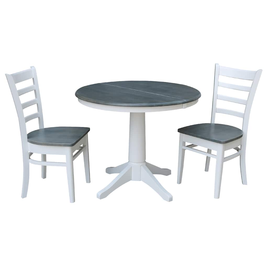 36" Round Extension Dining Table With Emily Chairs