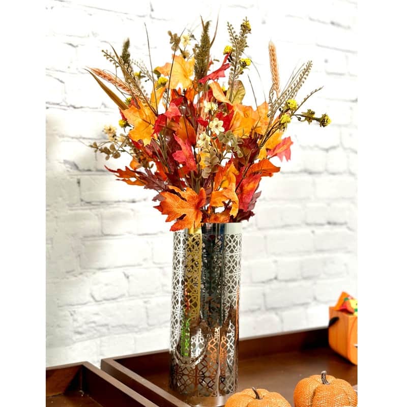 Artificial Autumn Flowers Fall, Gold/Orange Mix 20 Inch ABN3B003GDORMIX 20 Inch Bed