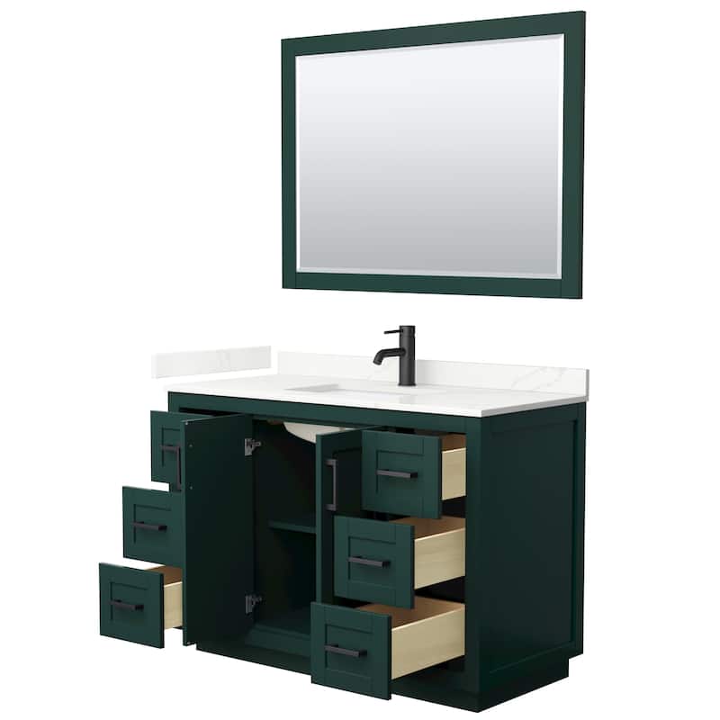 Miranda 48-inch Single Vanity, Quartz Top, 46-inch Mirror
