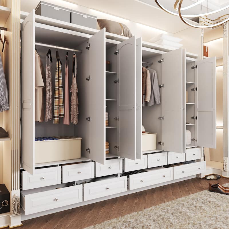 Tranquil Vista Dual Wardrobe Classic Storage Modular Cloest Armoires