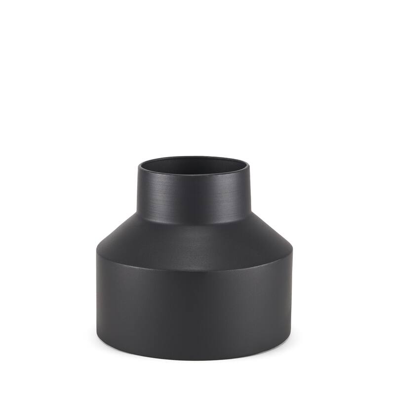 8" Black Tulip Metal Table Vase - 9.06