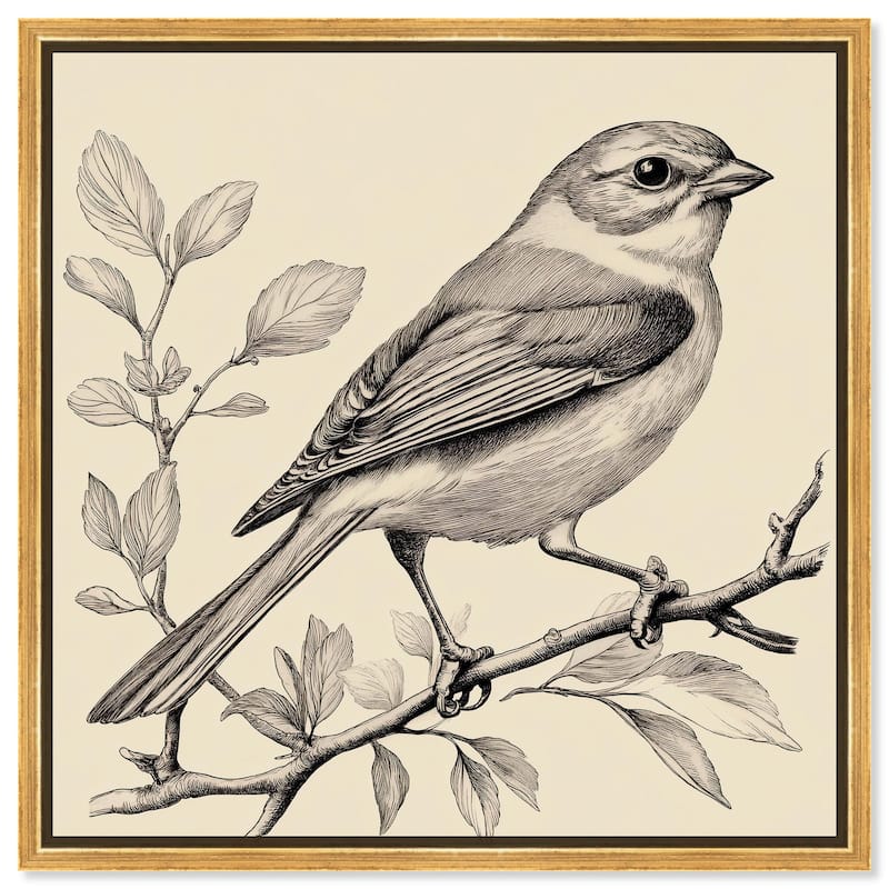Bird's Gaze Canvas by Art Remedy - Gold - 24" x 24"
