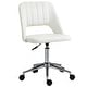 preview thumbnail 1 of 17, Velvet Fabric Mid Back Office Chair with Wheels, Armless Upholstered Home Office Chair, 360 Swivel Ergonomic Chair - N/A Cream White