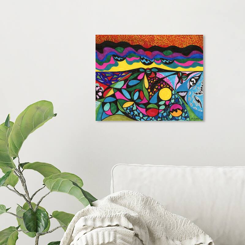 Wynwood Studio Abstract Manuel Roman - Sea of Colors Pink and Hot Pink Modern & Contemporary Wall Art Canvas Print - 16 x 20