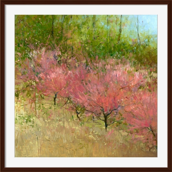 Pale Pink and Green Square Wall Art Decor 18" x 18" - N/A