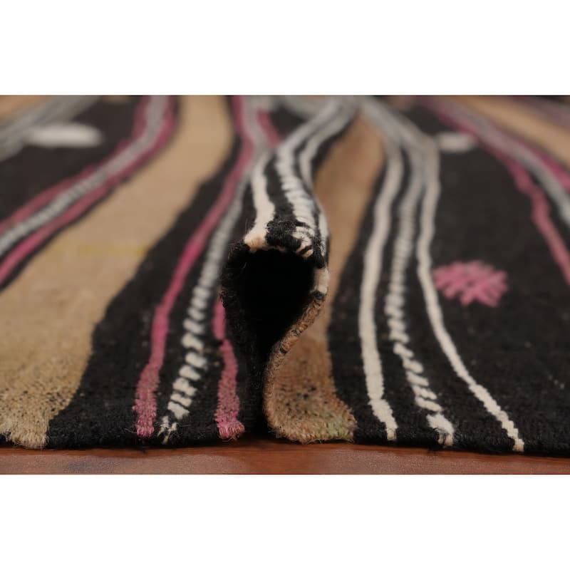 Hand Woven Oriental 100% Wool Carpet Southwestern Tribal Multi-Colored Kilim Area Rug - 7' 3'' X 5' 10''