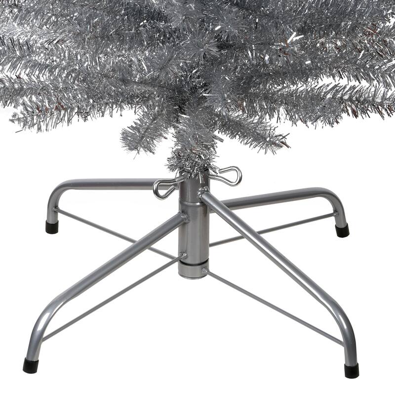 National Tree Company 6 ft. Silver Tinsel ree - 6 Foot