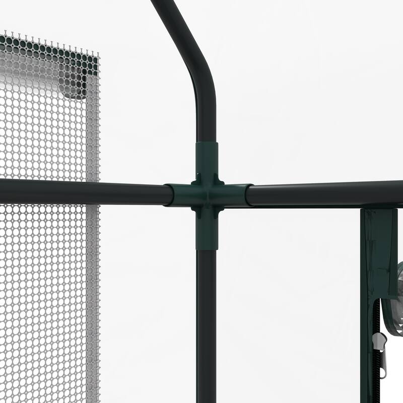 Outsunny Raised Garden Bed with Plastic Greenhouse Cover and Bed Liner, Outdoor Elevated Wood Planter Box