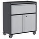 AOBABO Steel Lockable Wheeled Storage Cabinet w/Drawer & Shelves, Black ...