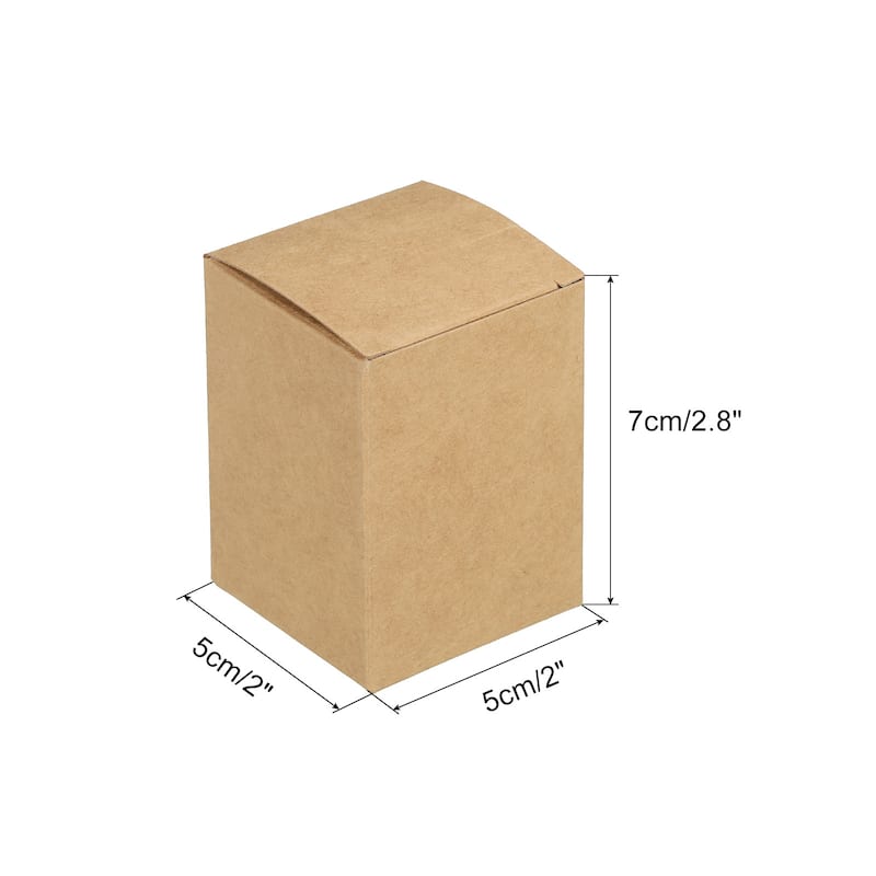 Paper Cardboard Boxes Gift Paper Box Brown 2x2 x2.75 Inch for Gift Wrap 30 Pcs - Brown