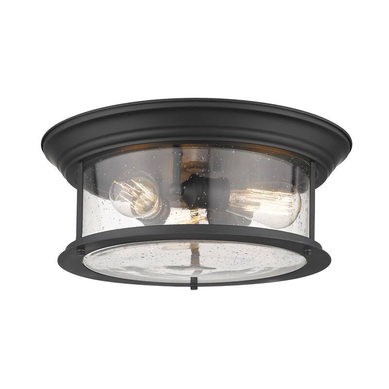 Bellevue Hughen 3 Light 16" Wide Flush Mount Drum Ceiling Fixture - Matte Black