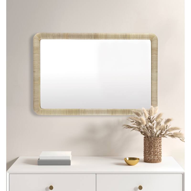 INK IVY Nova Natural Rattan Rectangle Wall Mirror
