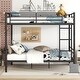 preview thumbnail 13 of 14, Full Over Full Size Metal Bunk Bed with Ladder