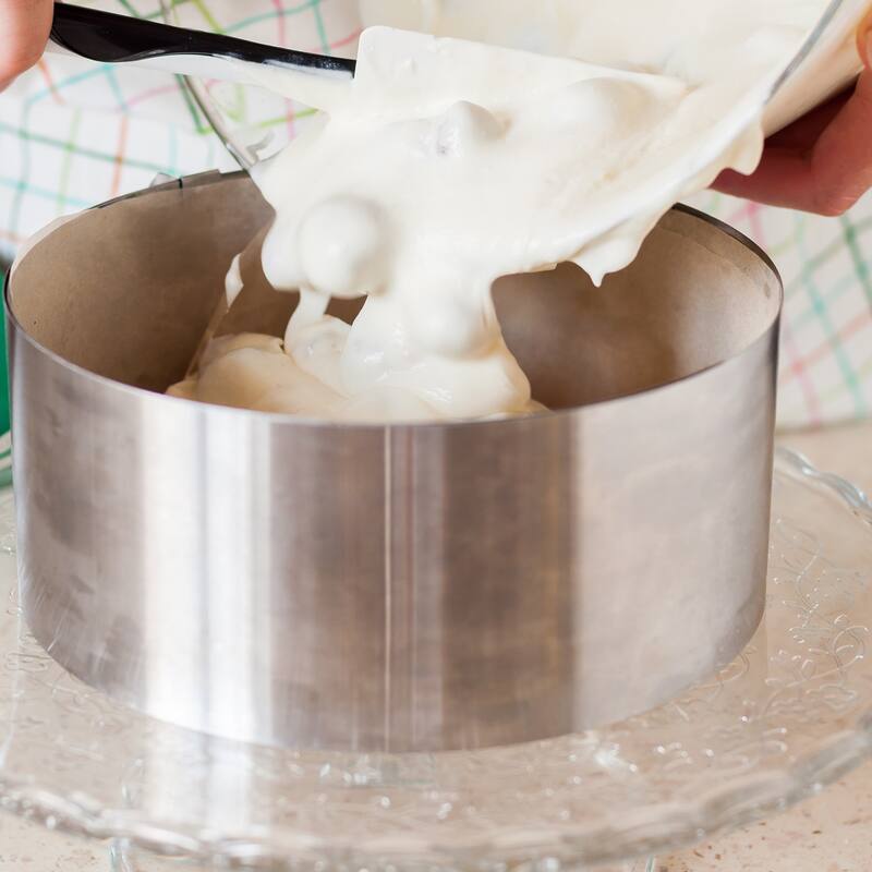 2PCS Round Cake Ring Stainless Steel Pastry Mousse Dessert Ring