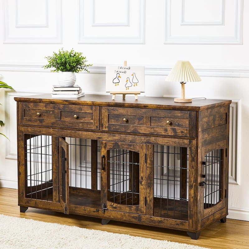 Dog Crate Furniture with Drawers