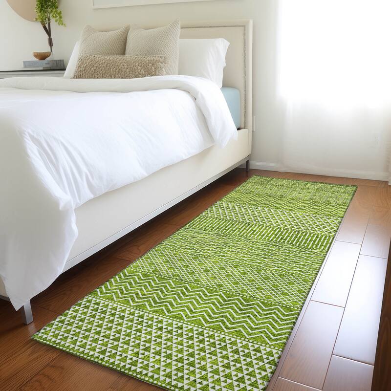 Premium Washable Super Soft Modern Moroccan Mayfield Rug - Lime - 2'3" x 7'6"