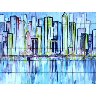 48in x 36in NYC View Backsplash 48pc Mosaic Tile Wall Mural - Bed Bath ...