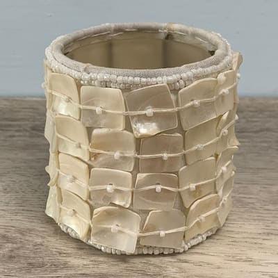 Mother of Pearl Votive Candle Holder - 2"W x 2"D x 2.5"H