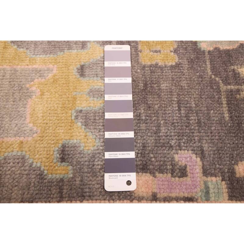 ECARPETGALLERY Hand-knotted Modern Oushak Dark Grey Wool Rug - 8'9 x 11'9