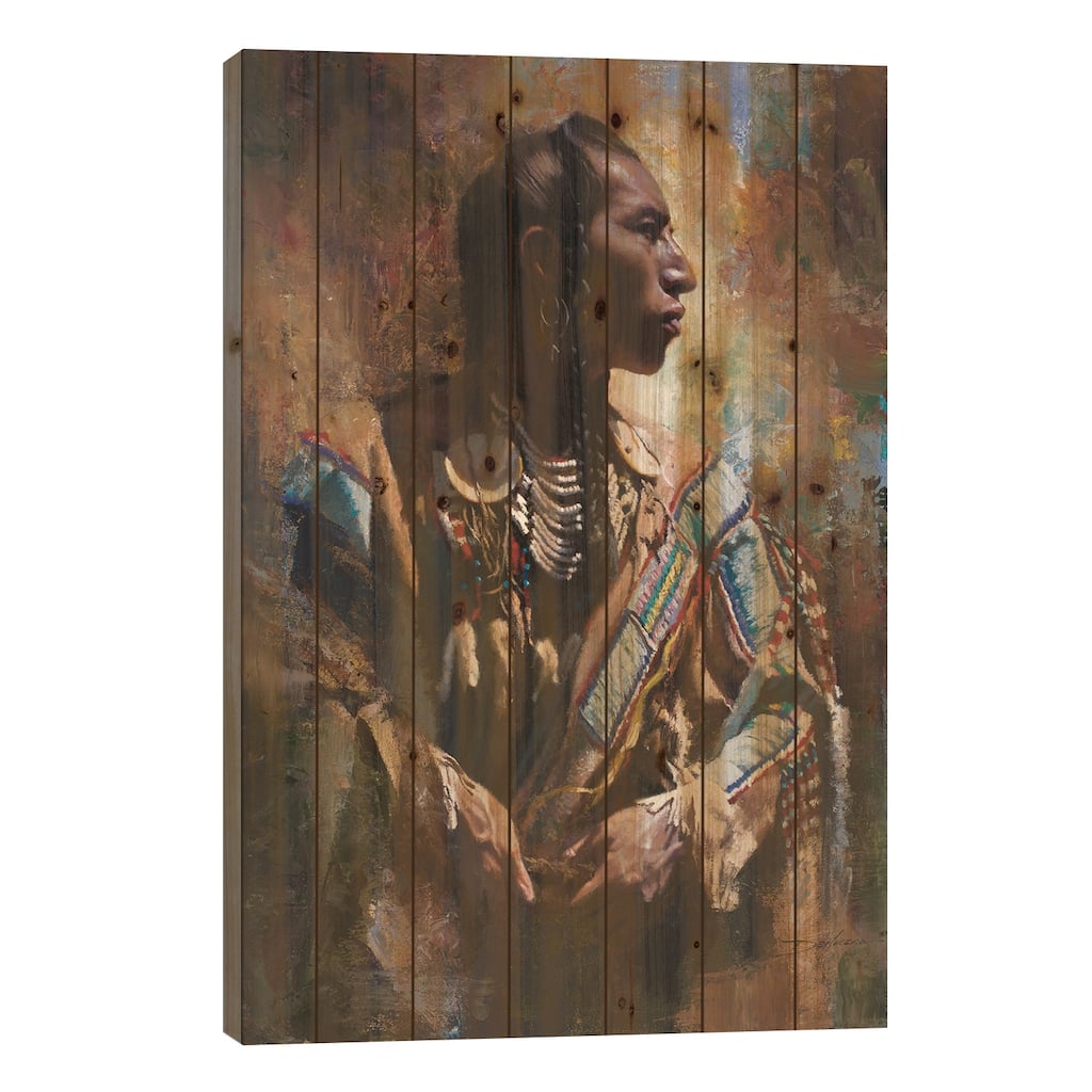 Decorated Print On Wood by David Edward Kucera - Multi-Color