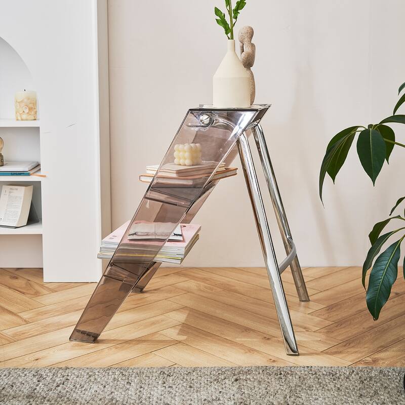 Home Folding Ladder Frame Indoor Multi-Functional Thick Folding Ladder Stool Simple Creative Anti-Slip Plastic Edge