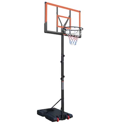 Basketball Hoop 5.73-10FT Adjustable Portable 44in Backboard with Wheels Indoor Outdoor
