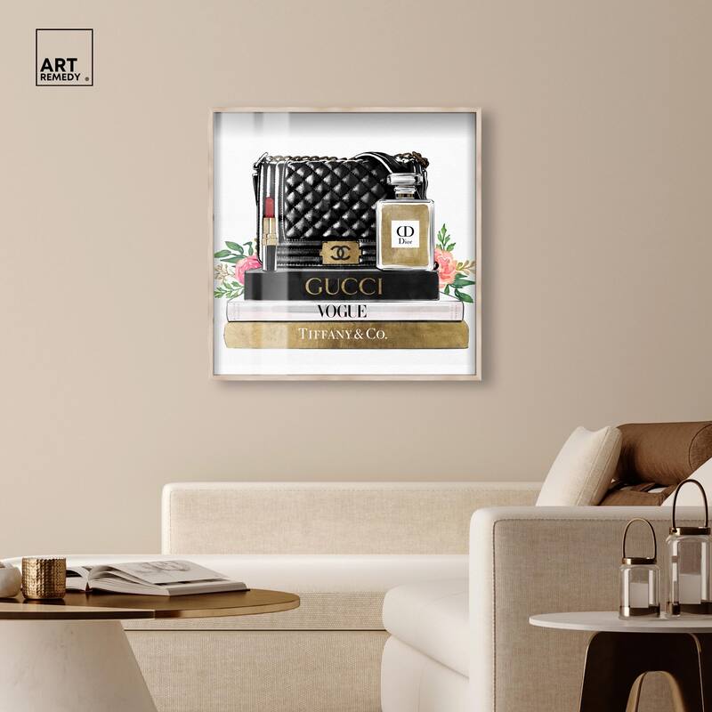 Luxury Paris Handbag and Books Shadowbox by Art Remedy