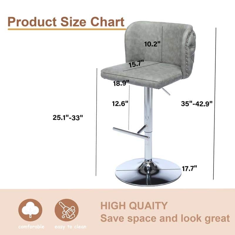 Upholstered Swivel Counter Bar Stools Set of 4