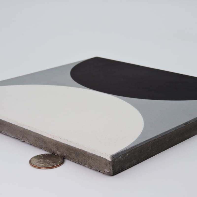Handmade Asni in Black and Grey Tile, Pack of 12 (Morocco)