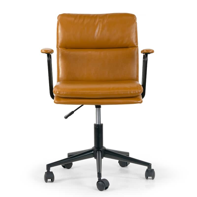 Avalee Cappuccino Faux Leather Adjustable Height Swivel Office Chair