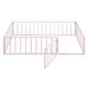 preview thumbnail 16 of 30, Twin Size Metal Floor Bed Frame with Fence and Door for Kids' Bedroom
