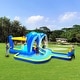 preview thumbnail 1 of 5, 6 In1 Inflatable Slide Water Park Trampoline Bouncing House Garden Dolphin Sprinkler & Target Games & Water Gun & Basketball Kids