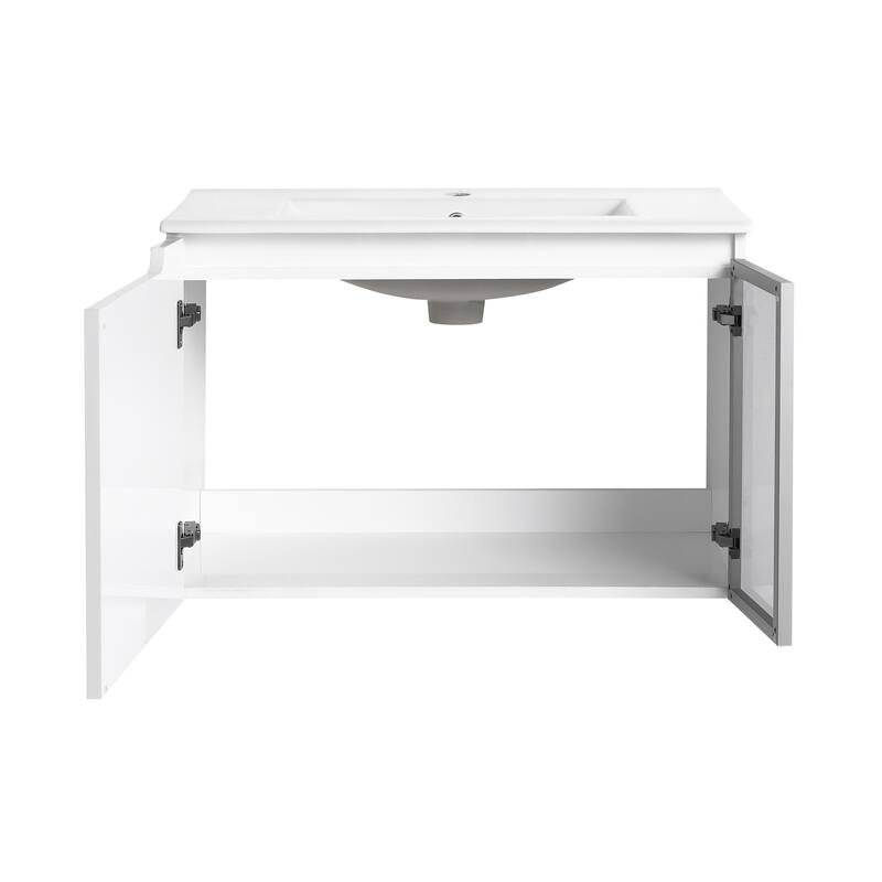 Bathroom Vanity With Sink In 24/30/36 Inch, Floating Bathroom Vanity With Soft Close Door