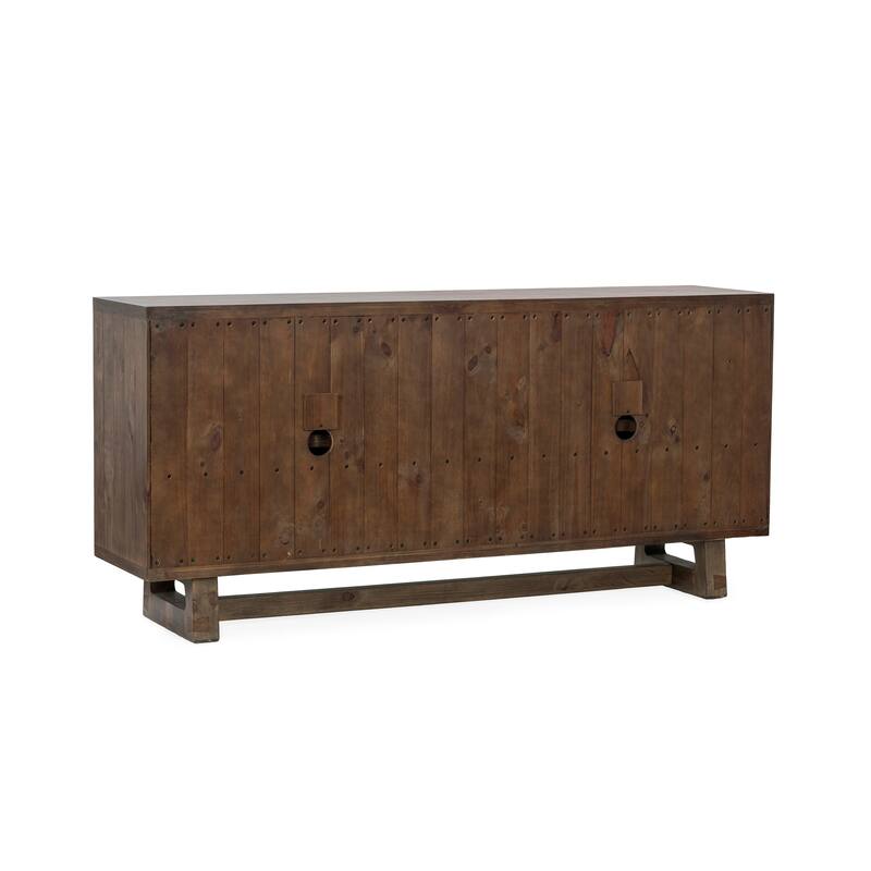Classic Home Lyra 78" Reclaimed Pine Buffet Sideboard in Smoke Brown