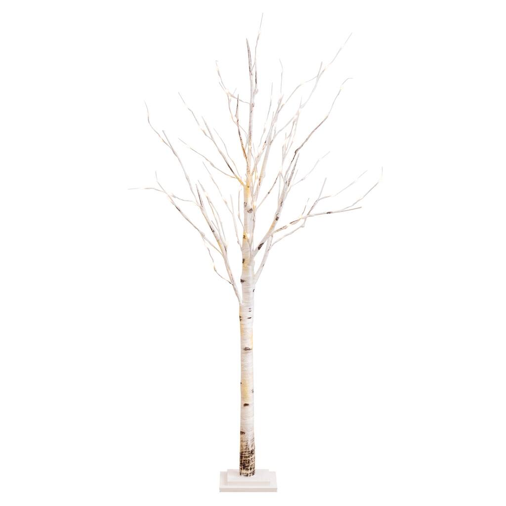5ft. Pre-Lit Artificial Birch Tree with 76 Warm White LED Lights - Elegant Seasonal Holiday X-Mas Glow