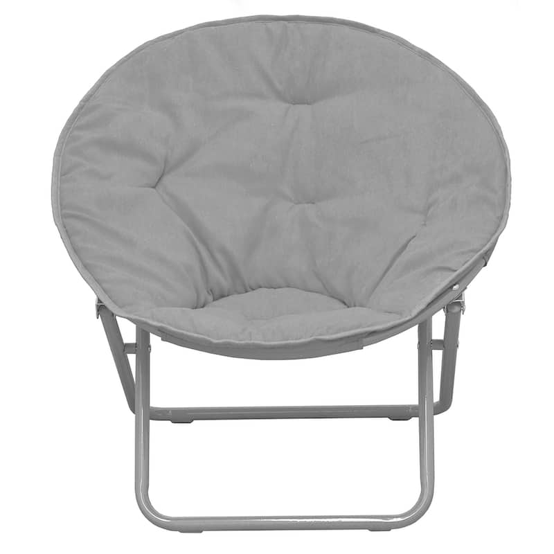 Kids' Solid Color Faux Fur Folding Saucer Chair