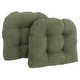 preview thumbnail 39 of 62, 19-inch U-Shaped Microsuede Chair Cushion (Set of 1, 2, or 4) Set of 2 - Sage Green